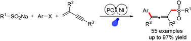 Graphical abstract: Selective 1,4-arylsulfonation of 1,3-enynes via photoredox/nickel dual catalysis