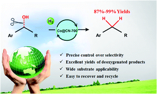 Graphical abstract: Highly effective and chemoselective hydrodeoxygenation of aromatic alcohols