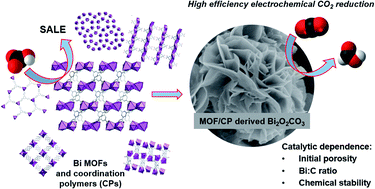 Graphical abstract: Exploring the influence of atomic level structure, porosity, and stability of bismuth(iii) coordination polymers on electrocatalytic CO2 reduction