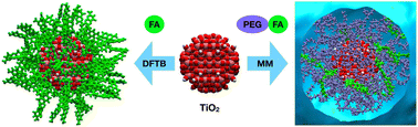 Graphical abstract: Multi-scale modeling of folic acid-functionalized TiO2 nanoparticles for active targeting of tumor cells