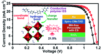 Graphical abstract: Simultaneous achievement of defect passivation and carrier transport promotion by using emerald salt for methylammonium-free perovskite solar cells