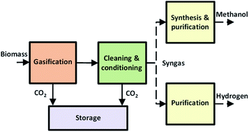 Graphical abstract: Flexible methanol and hydrogen production from biomass gasification with negative emissions