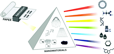 Graphical abstract: Nanomaterials and paper-based electrochemical devices: merging strategies for fostering sustainable detection of biomarkers