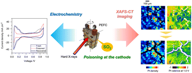 Graphical abstract: Spatial imaging of catalyst poisoning with SO2 on Pt/C PEFC electrocatalyst by operando Pt LIII-edge XAFS-CT imaging