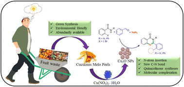Graphical abstract: Biomass derived Cu2O nanoparticles for N-atom insertion reactions: a base-free synthesis of quinazolinones with a green approach