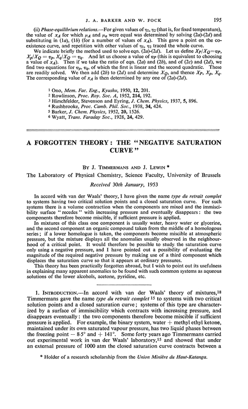 A forgotten theory: the “negative saturation curve”