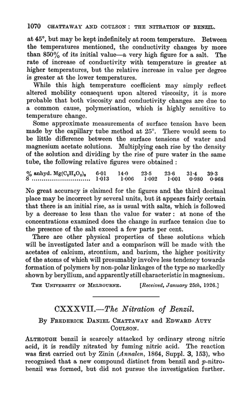 CXXXVII.—The nitration of benzil