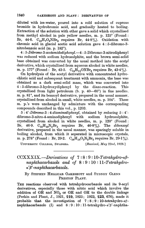 CCXXXIX.—Derivatives of 7 : 8 : 9 : 10-tetrahydro-αβ-naphthacarbazole and of 8 : 9 : 10 : 11-tetrahydro-α′β′-naphthacarbazole