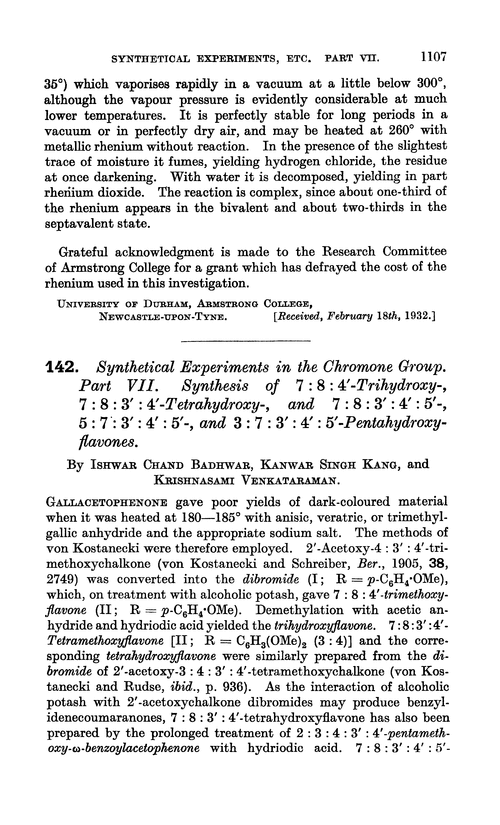 142. Synthetical experiments in the chromone group. Part VII. Synthesis of 7 : 8 : 4′-trihydroxy-, 7 : 8 : 3′ : 4′-tetrahydroxy-, and 7 : 8 : 3′ : 4′ : 5′-, 5 : 7 : 3′ : 4′ : 5′-, and 3 : 7 : 3′ : 4′ : 5′-pentahydroxyflavones