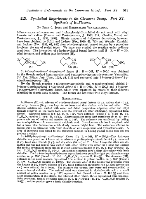 113. Synthetical experiments in the chromone group. Part XI. Synthesis of isoflavone