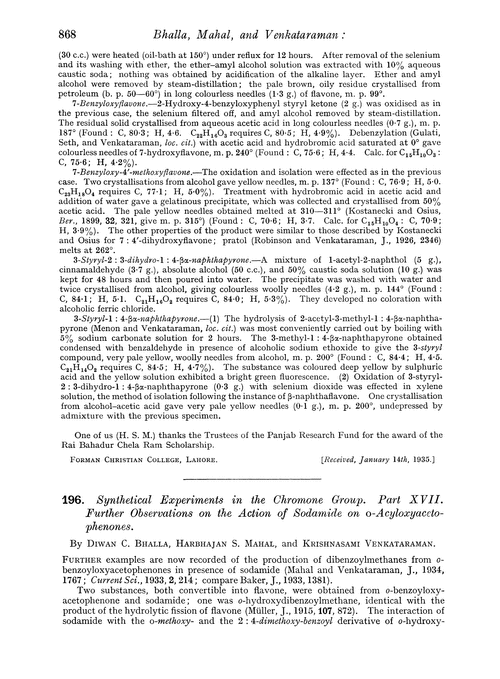 196. Synthetical experiments in the chromone group. Part XVII. Further observations on the action of sodamide on o-acyloxyacetophenones