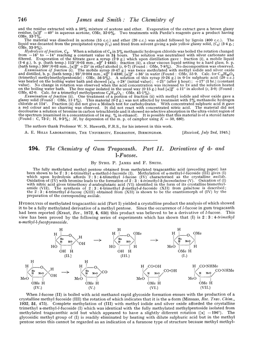 194. The chemistry of gum tragacanth. Part II. Derivatives of d- and l-fucose