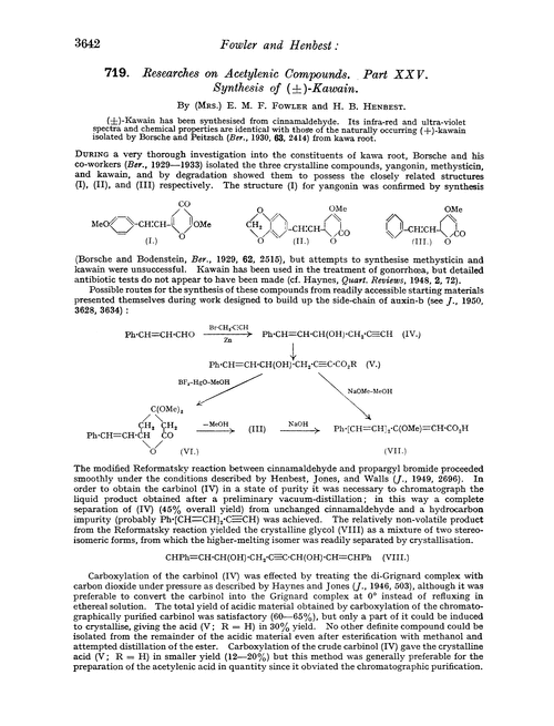 719. Researches on acetylenic compounds. Part XXV. Synthesis of (±)-kawain