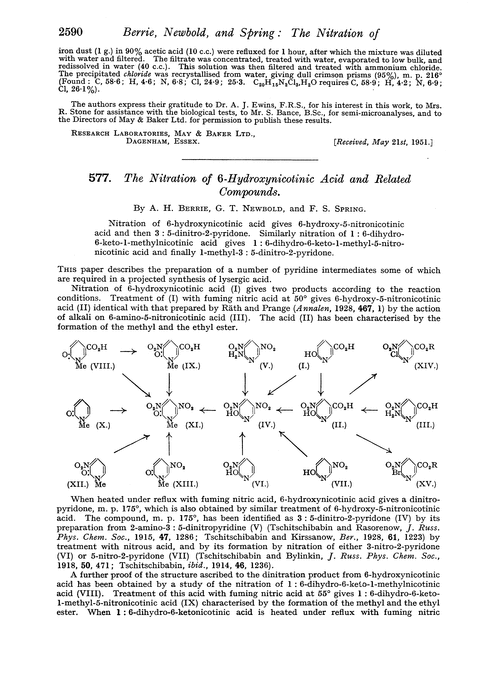 577. The nitration of 6-hydroxynicotinic acid and related compounds