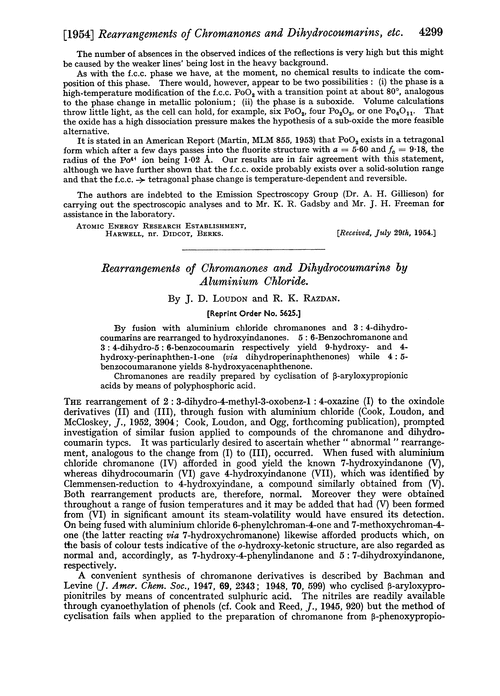 Rearrangements of chromanones and dihydrocoumarins by aluminium chloride