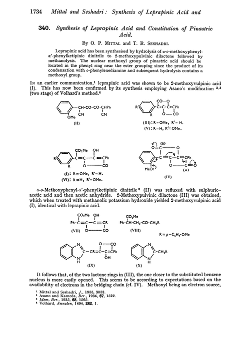 340. Synthesis of leprapinic acid and constitution of pinastric acid