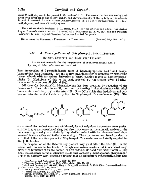 745. A new synthesis of 3-hydroxy-1 : 2-benzofluorene