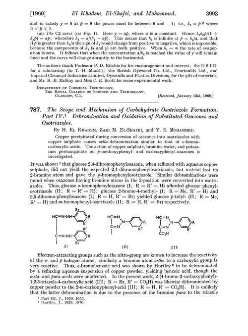 787. The scope and mechanism of carbohydrate osotriazole formation. Part IV. Debromination and oxidation of substituted osazones and osotriazoles