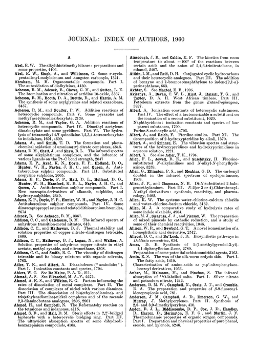Journal: index of authors, 1960