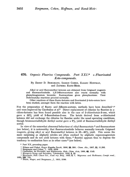 670. Organic fluorine compounds. Part XXI. α-Fluorinated keto-compounds