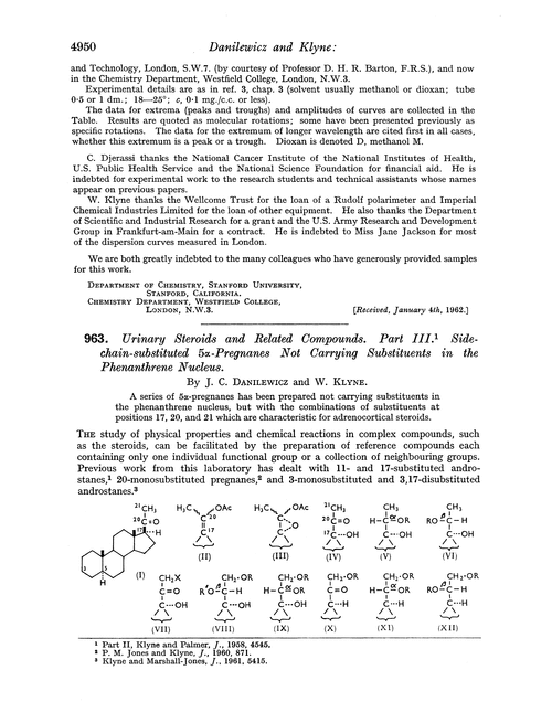 963. Urinary steroids and related compounds. Part III. Side-chain-substituted 5α-pregnanes not carrying substituents in the phenanthrene nucleus