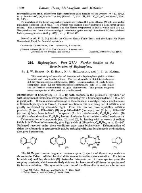 319. Biphenylenes. Part XII. Further studies on the bromination of biphenylene