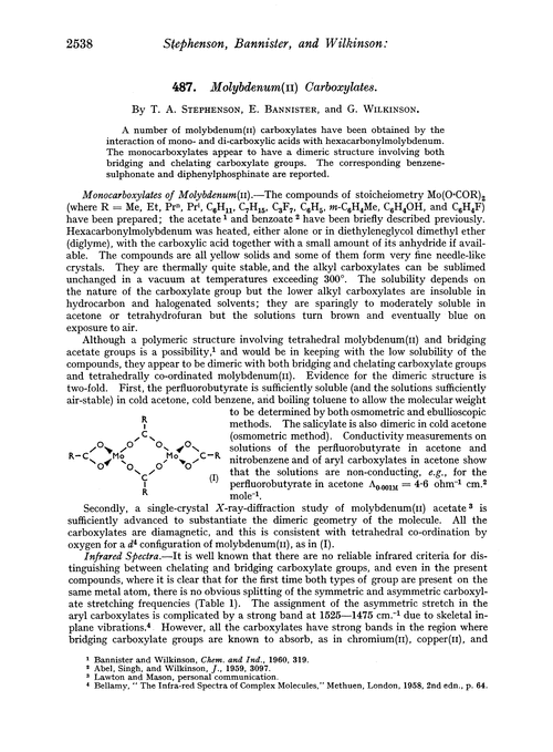 487. Molybdenum(II) carboxylates