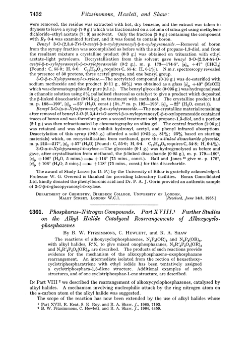 1361. Phosphorus–nitrogen compounds. Part XVIII. Further studies on the alkyl halide catalysed rearrangements of alkoxycyclophosphazenes