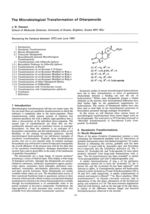 The microbiological transformation of diterpenoids