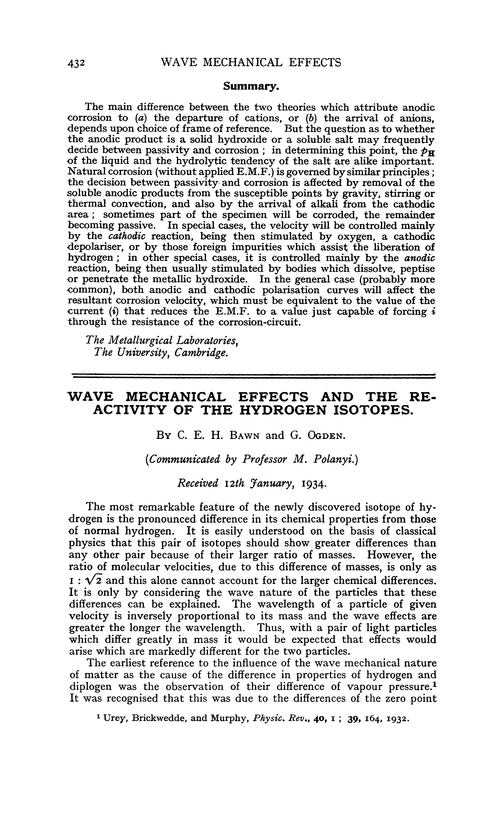 Wave mechanical effects and the reactivity of the hydrogen isotopes