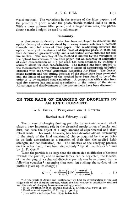 On the rate of charging of droplets by an ionic current