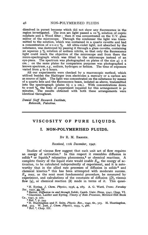 Viscosity of pure liquids. I. Non-polymerised fluids