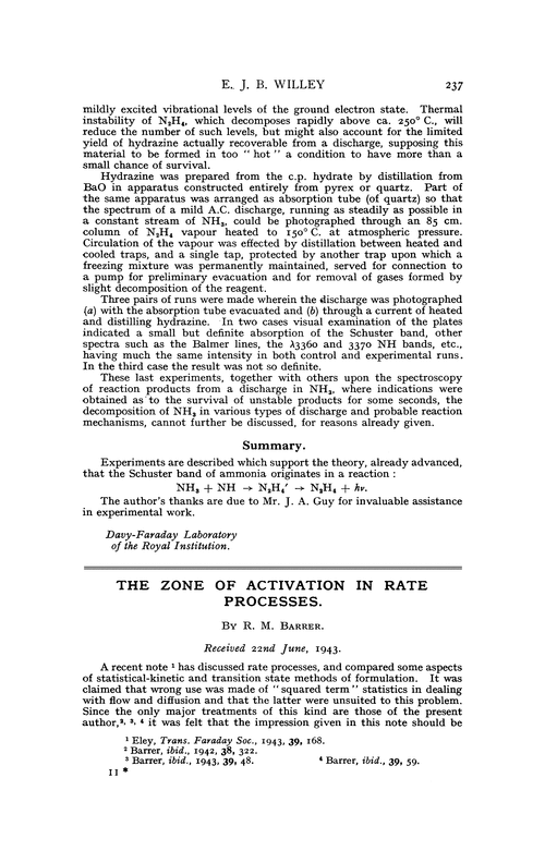The zone of activation in rate processes