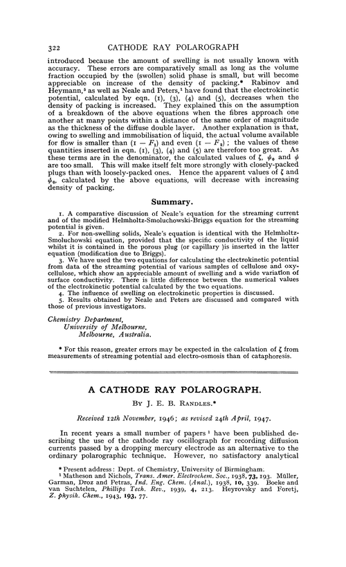 A cathode ray polarograph