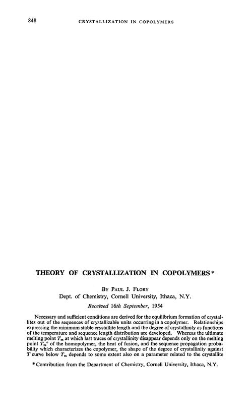 Theory of crystallization in copolymers