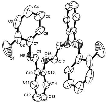 ORTEP drawing for the molecular structure of H2L3. The molecule sits on a center of symmetry.