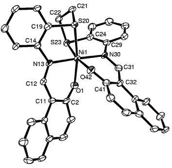 Molecular structure for 5 as an ORTEP plot.