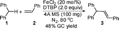 Direct olefination of benzylic C–H bonds with styrene.