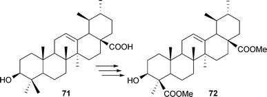 Synthesis of a BA analogue having a carboxyl group at C-17.