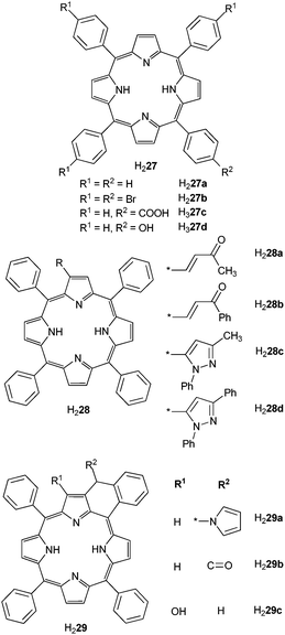 Tri- and tetra-phenylporphyrins.89–91