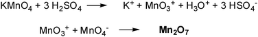 Formation of dimanganeseheptoxide (Mn2O7) from KMnO4 in the presence of strong acid (adapted from ref. 13).