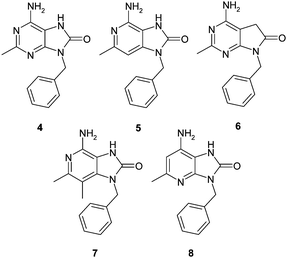 A range of non-purine targets based on the purine 4.