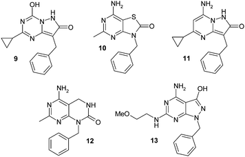 A further range of non-purine analogues of 4.