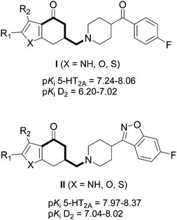 Structures of some heterocyclic aminobutyrophenone analogues.