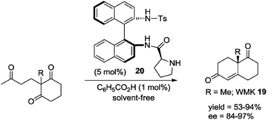 Solvent-free intramolecular aldol reaction.37a