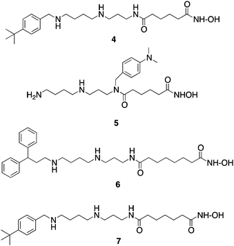 Structures of PAHA HDAC inhibitors4–7.