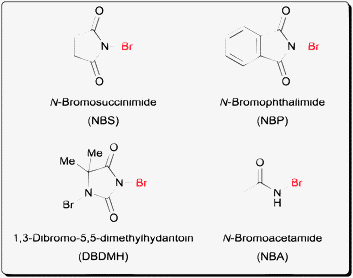 Examples of N-bromoamide reagents.