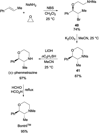 Synthesis of pharmaceutically relevant molecules via the NBS initiated MCR.