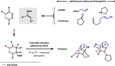 Cascade reaction for complex nitrogen-containing polycycle synthesis.