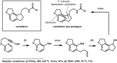Koike et al.'s synthesis of a ramelteon aza-analogue.
